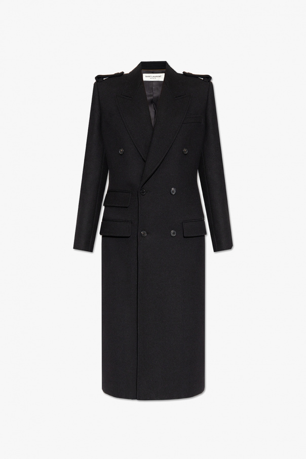 Saint Laurent Double Breasted Wool Coat Women S Clothing Vitkac